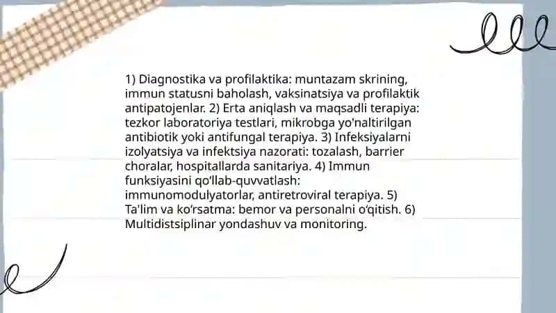 Immuntanqisliklarda opportunistik infeksiyalar boshqarilishining mexanizmi 3