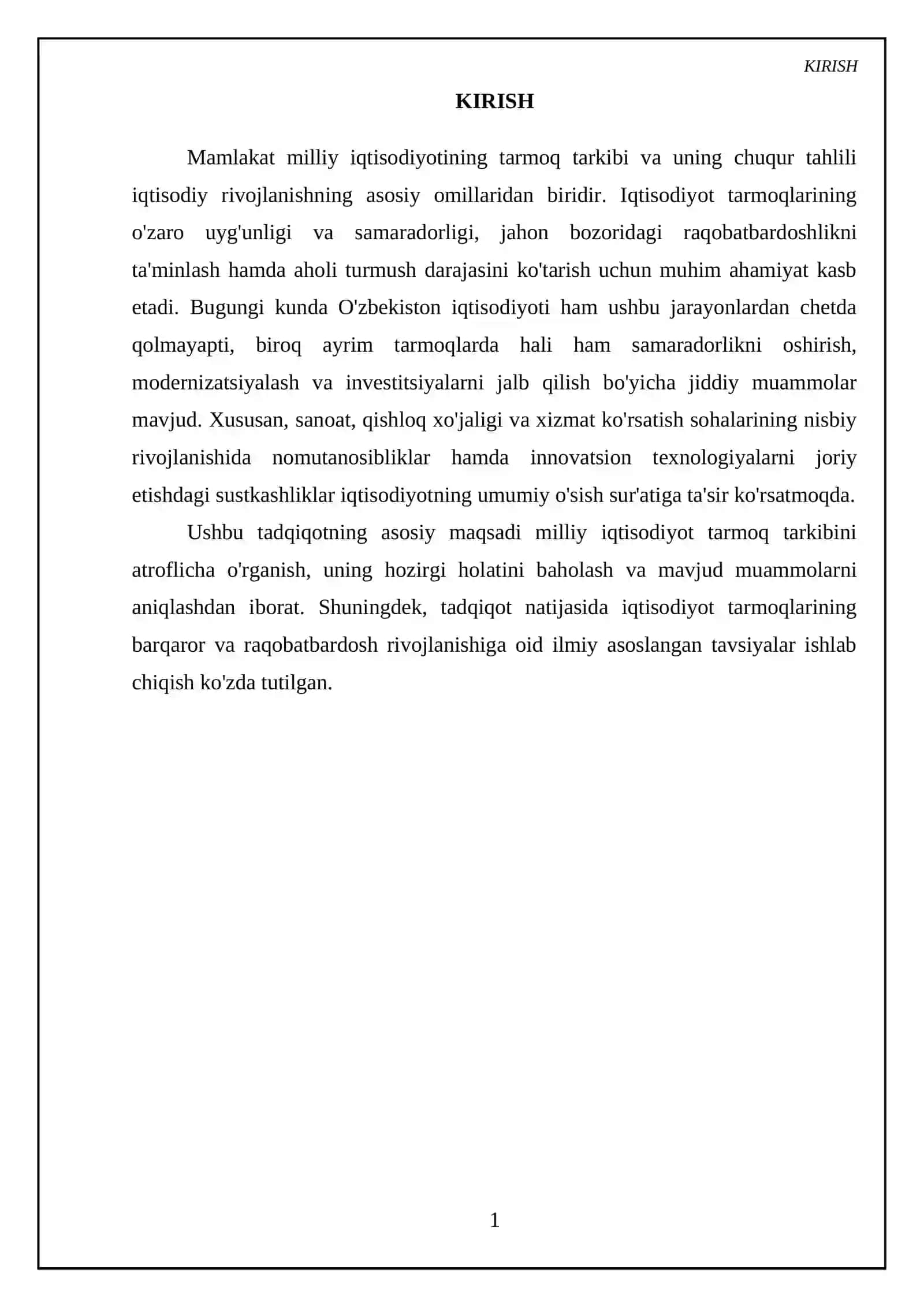 Milliy iqtisodiyotning tarmoq tarkibi va tahlili 3