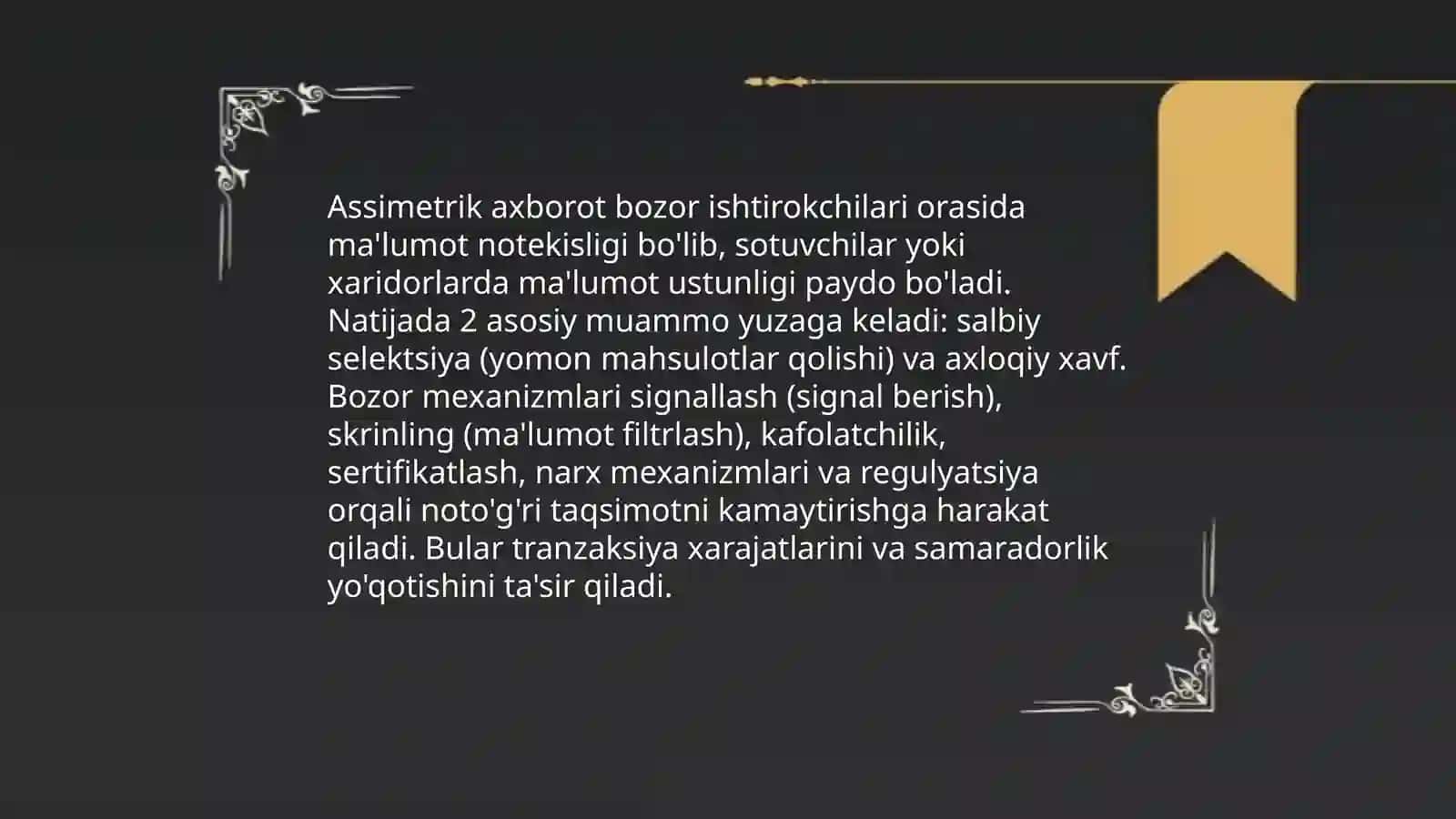 Assimetrik axborotlashgan bozor 3