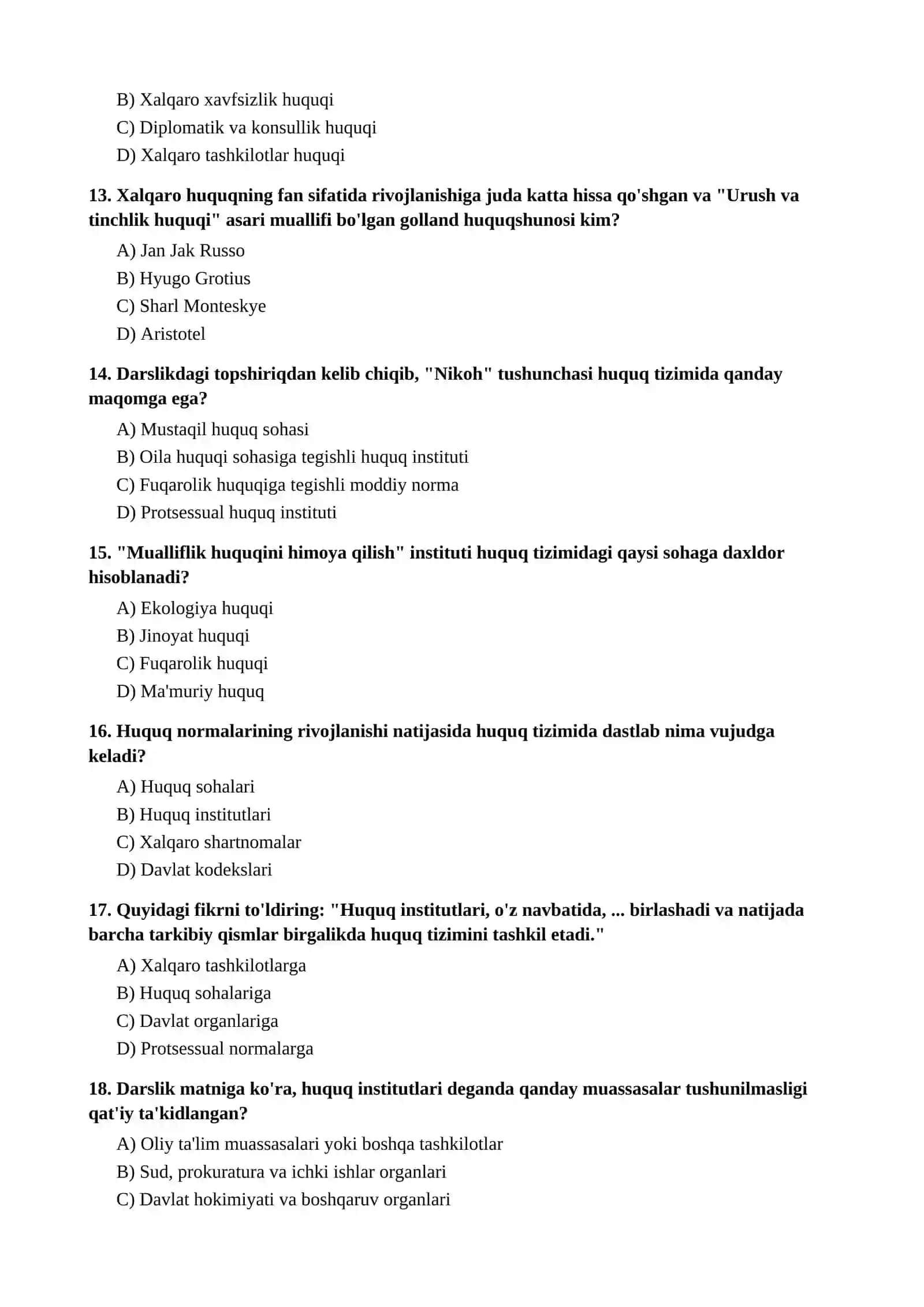 8-SINF HUQUQ DARSLIGI ASOSIDA MUROKABALASHTIRILGAN TEST SAVOLLARI 3