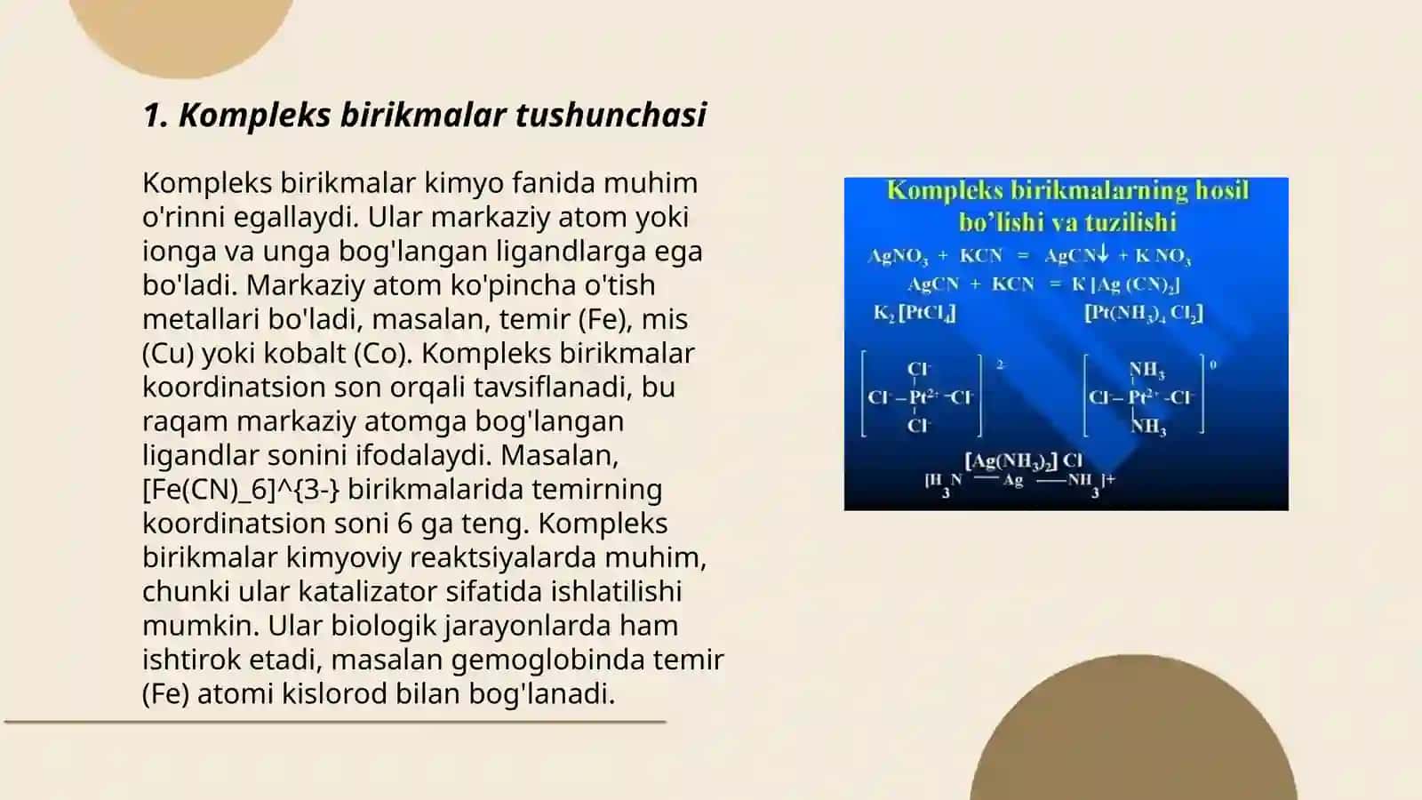 Kompleks birikmalarning olinish usullari 3