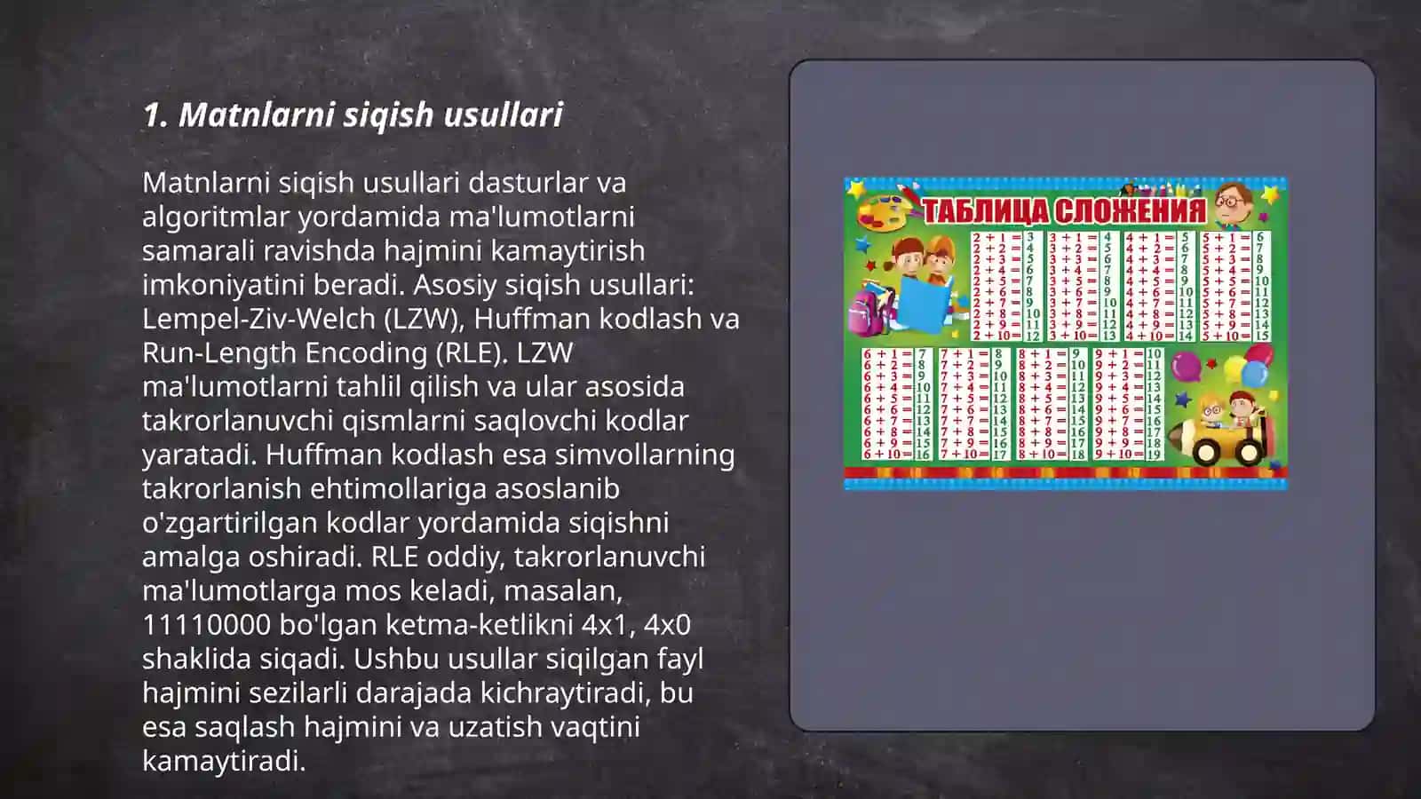 Matnlarni siqish usullari 3