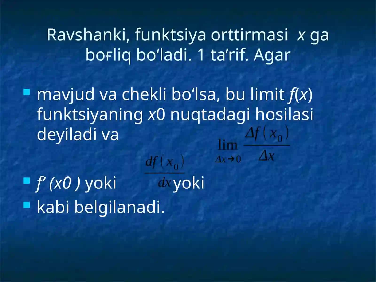 Funksiya hosilasi 3
