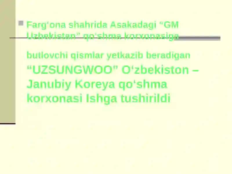 "UZSUNGWOO” O’zbekiston Janubiy Koreya qo’shma korxonasi 3