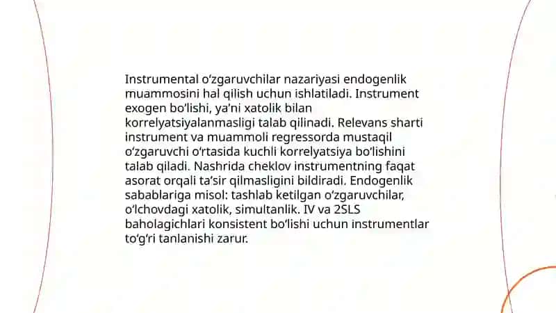 Instrumental o‘zgaruvchilar yordamida baholash 3