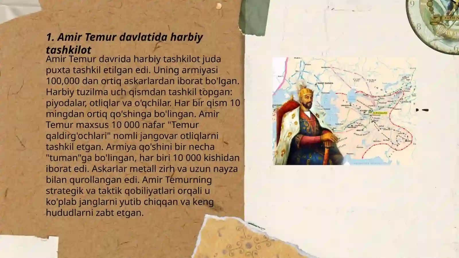 Amir Temur davlatida qóshin tuzilishi 3