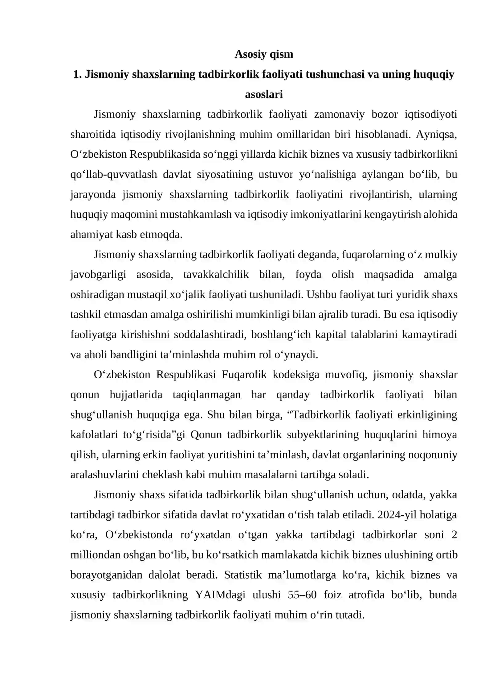 Jismoniy shaxslarning tadbirkorlik faoliyatidan olinadigan daromadlarini soliqqa tortishning o‘ziga xos xususiyatlari 3