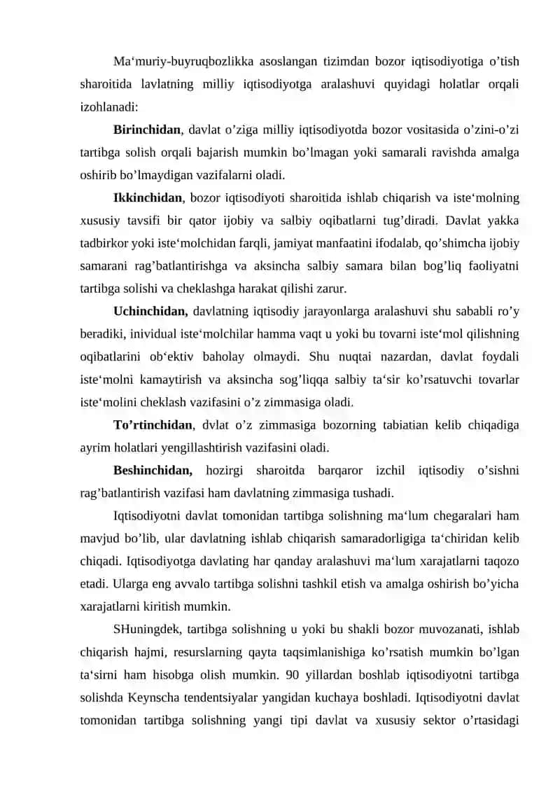 Davlatning milliy iqtisodiyotni tartibga solishdagi roli 3