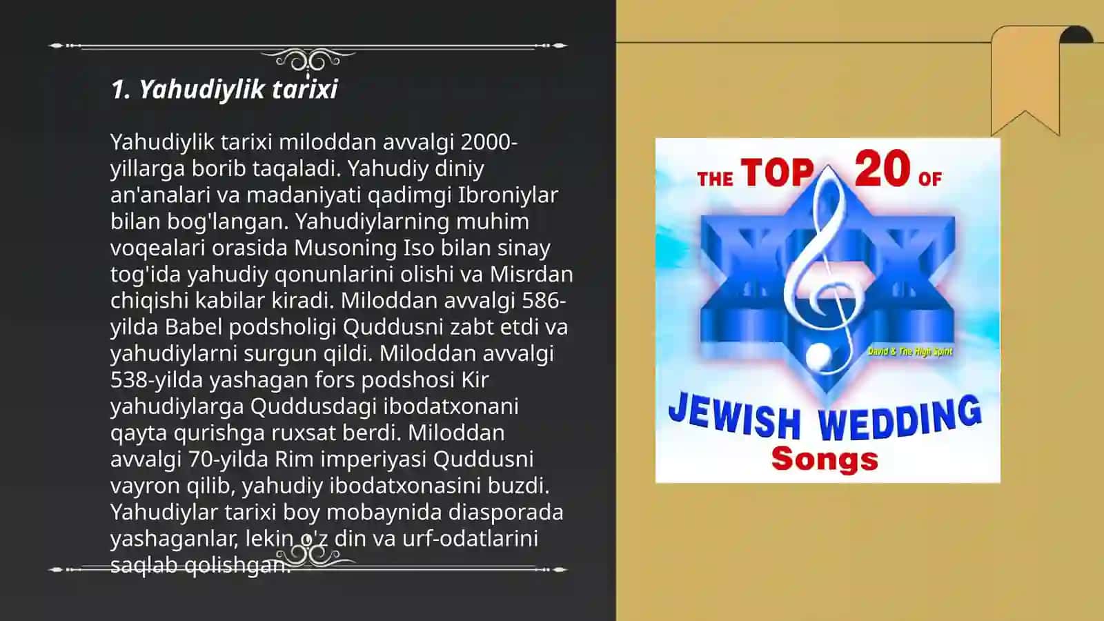 Yahudiylik taʼlimoti, anʼana va marosimlari 3