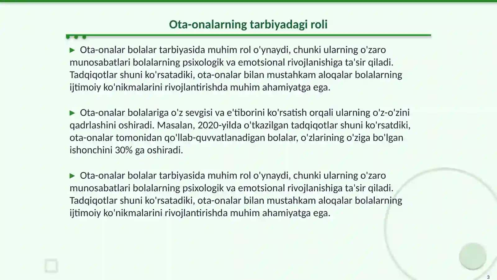 go'daklik, ilk yosh, maktabgacha davrda ota onalar va mutahasislarning ozaro hamkorligi 3