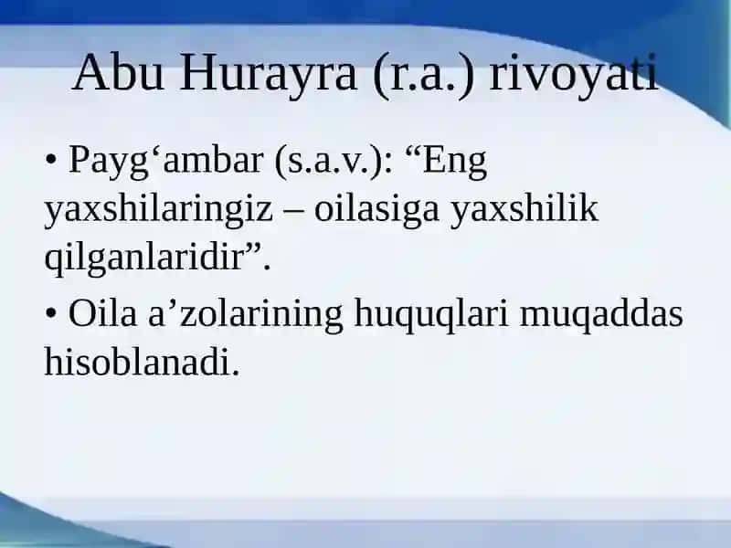 Oila, Nikoh, Taloq, Idda, Zihor Tushunchalari 3