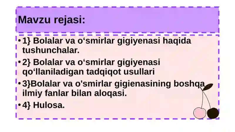 Bolalar va Oʻsmirlar gigiyenasida Qoʻllaniladigantadqiqot usullari 3