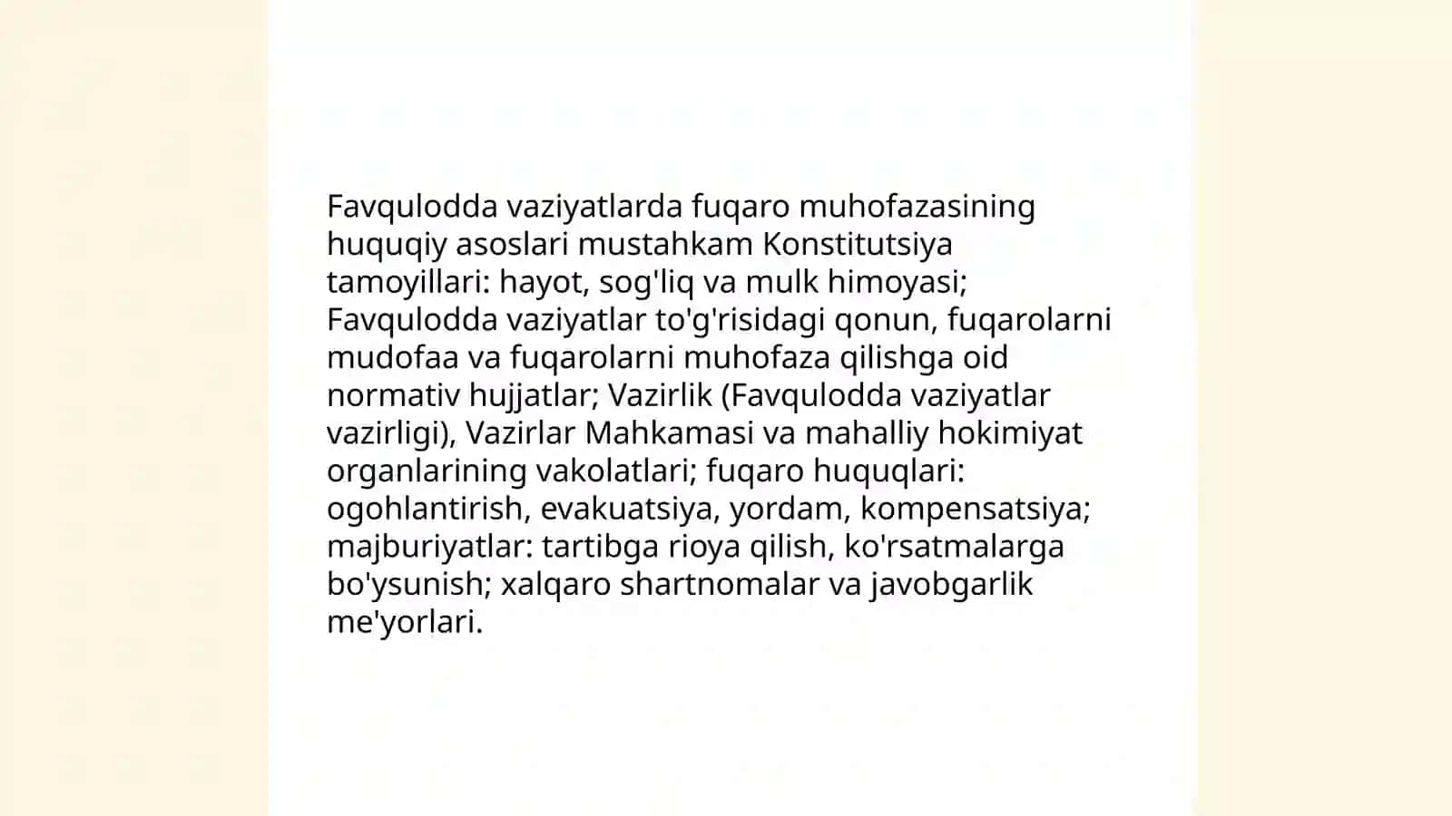 Favqulotda vaziyatlarda fuqoro muhofazasi vazifalari 3