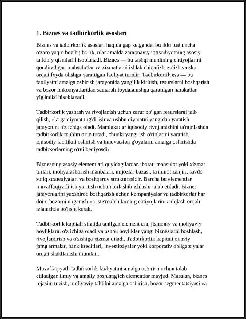 Biznes va Tadbirkorlik 3