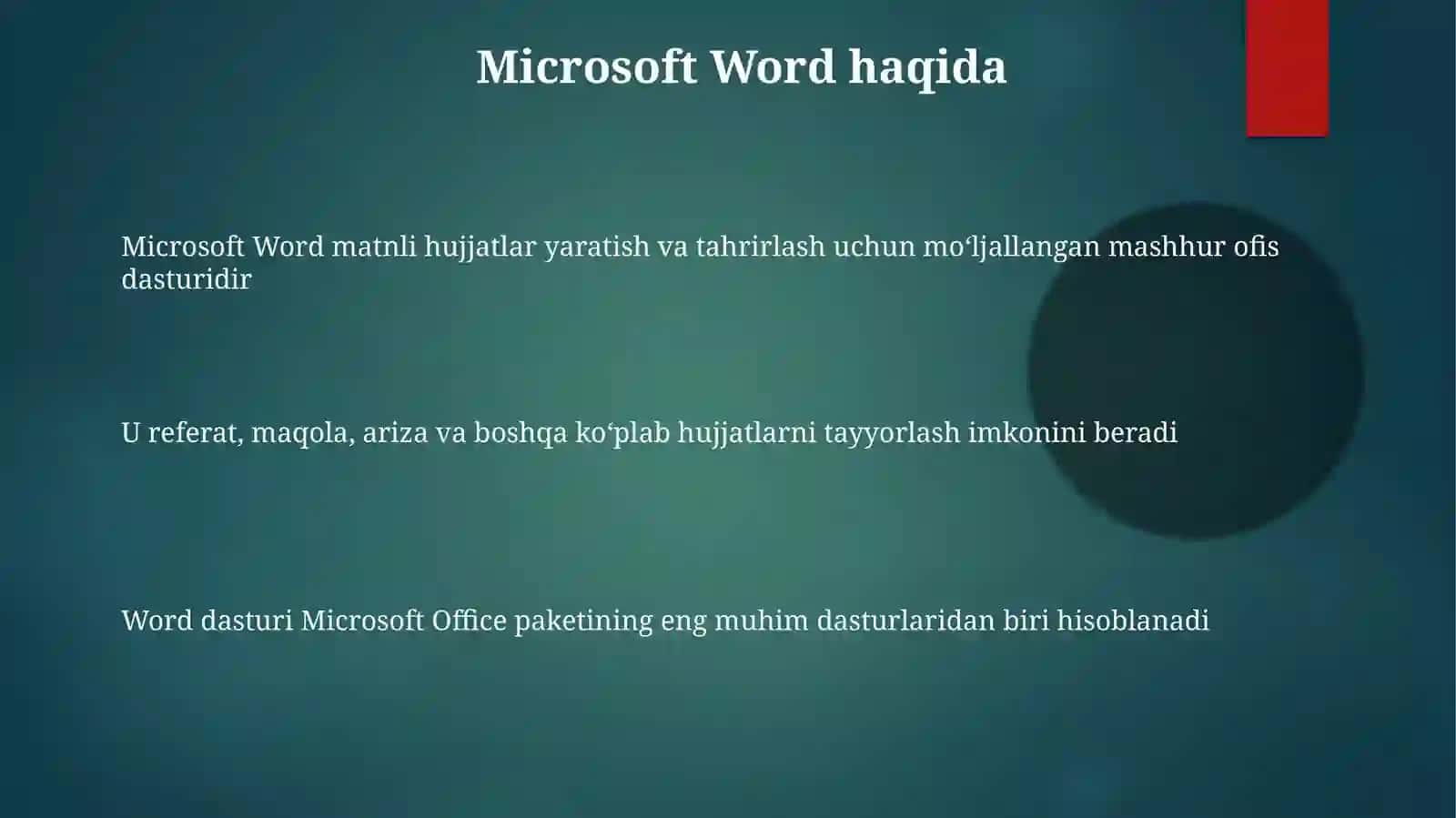 Word amaliy dastur imkoniyatlari 3