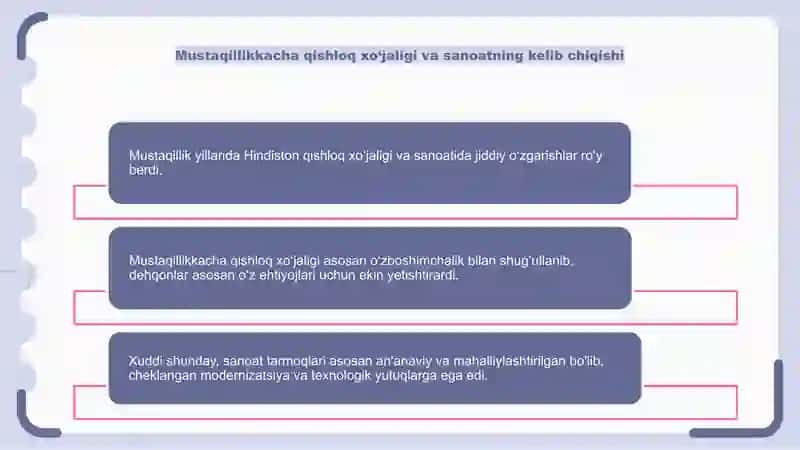 Mustaqillik yillarida qishloq xo'jaligi va sanoat sohasidagi o'zgarishlar 3