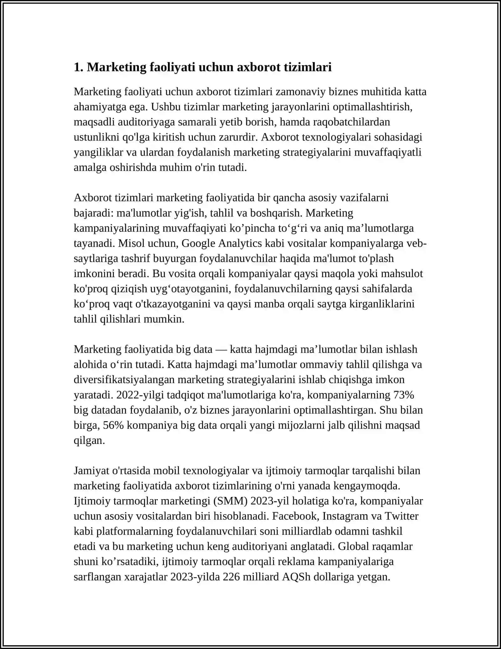 MARKETING FAOLIYATINI AXBOROT BILAN TAʼMINLASH 3