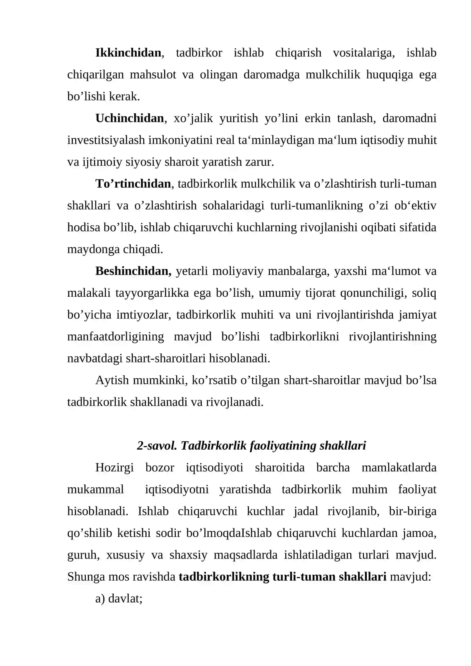 Tadbirkorlik faoliyati. Tadbirkorlik kapitali va uning aylanishi 3