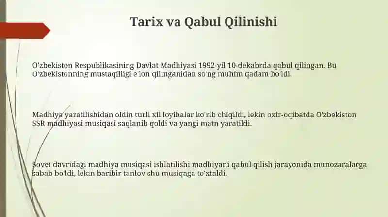 Oʻzbekiston respublikasi Madhiyasi 3
