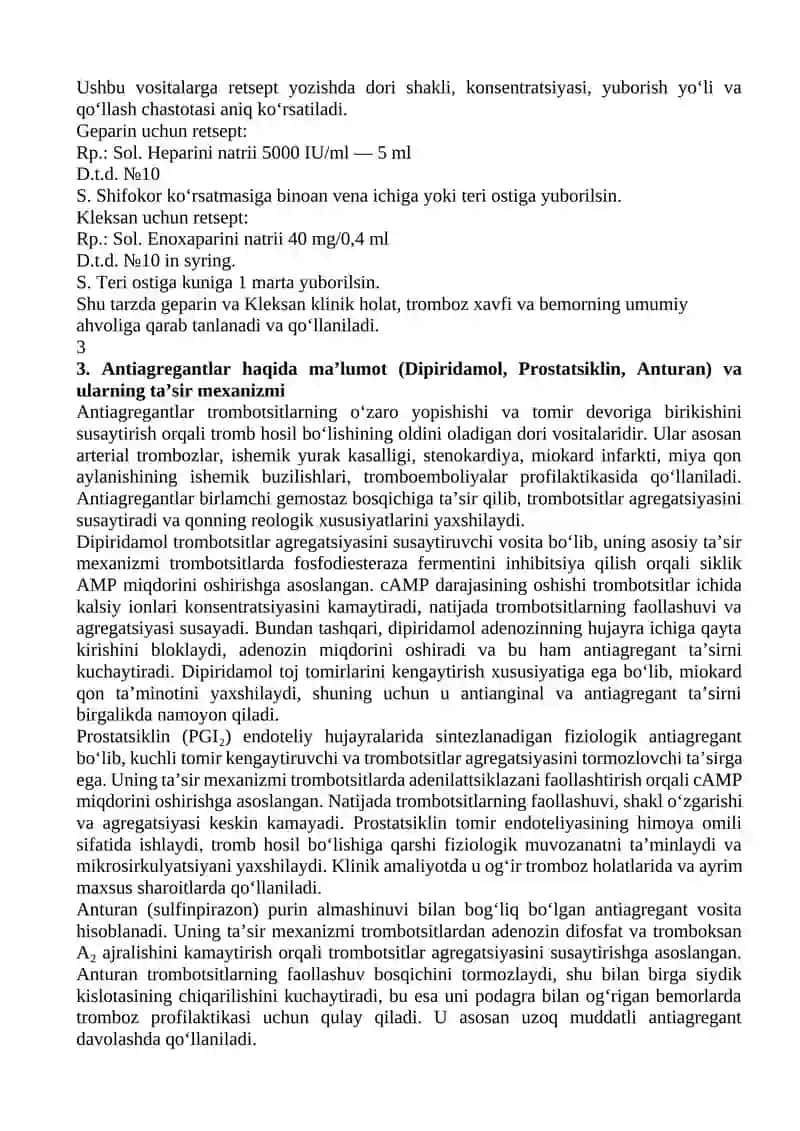 Farmakologiyadan 3 kurs oraliq nazorat savollariga tòlliq javoblar 3