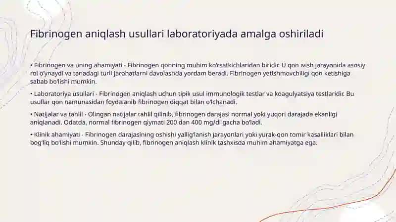 Fibrinogeni qon ivish tizimidagi ahamiyati, aniqlash usullari 3
