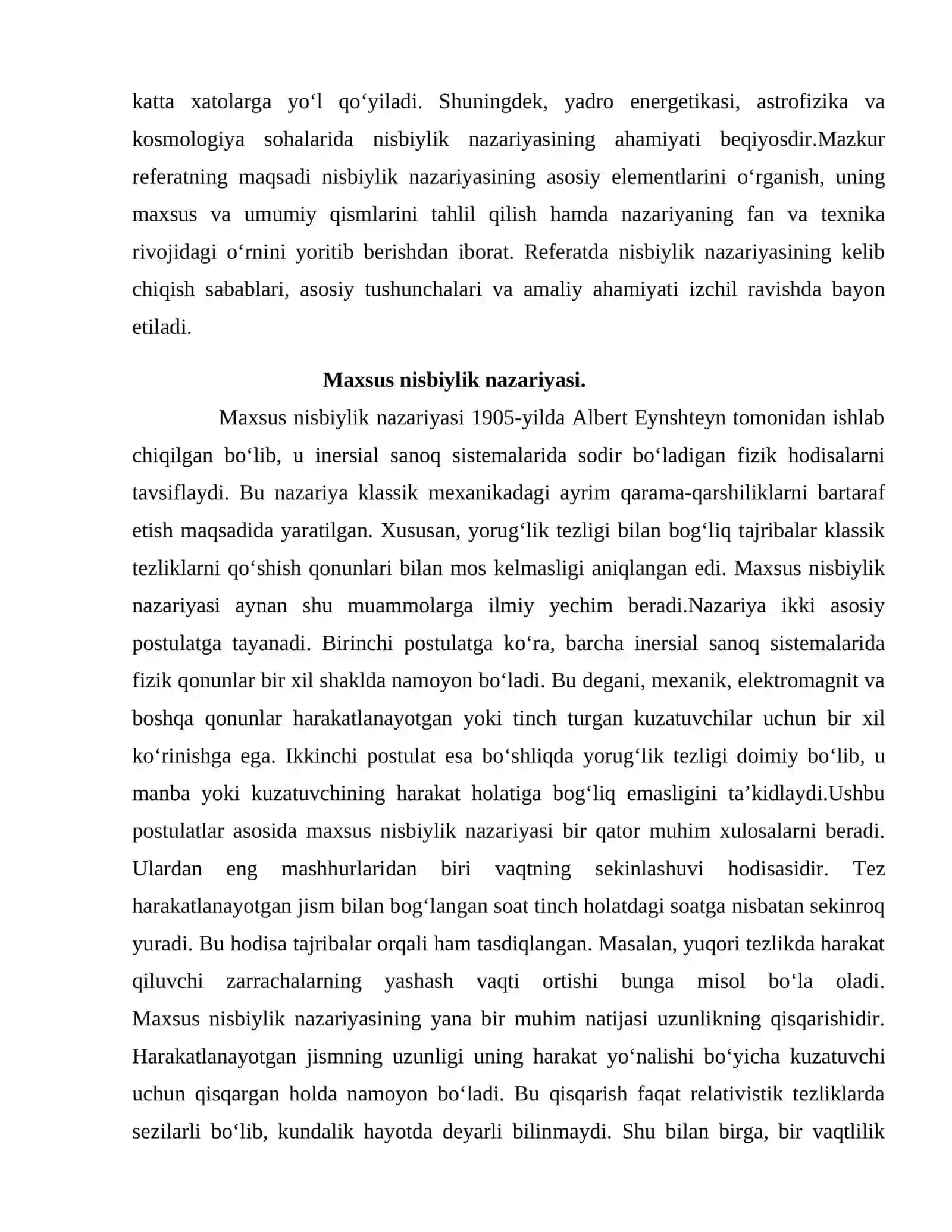 Nisbiylik nazariyasi elementlari 3
