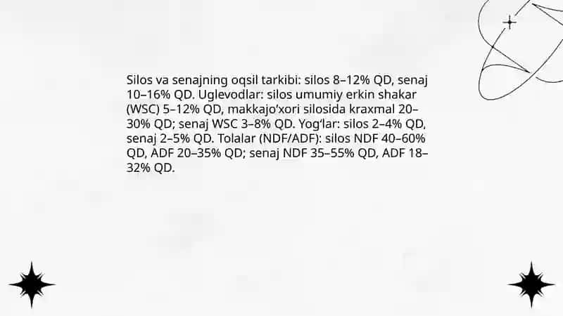 Silos va senajning kimyoviy tarkibi va tòyimliligini òrganish 3