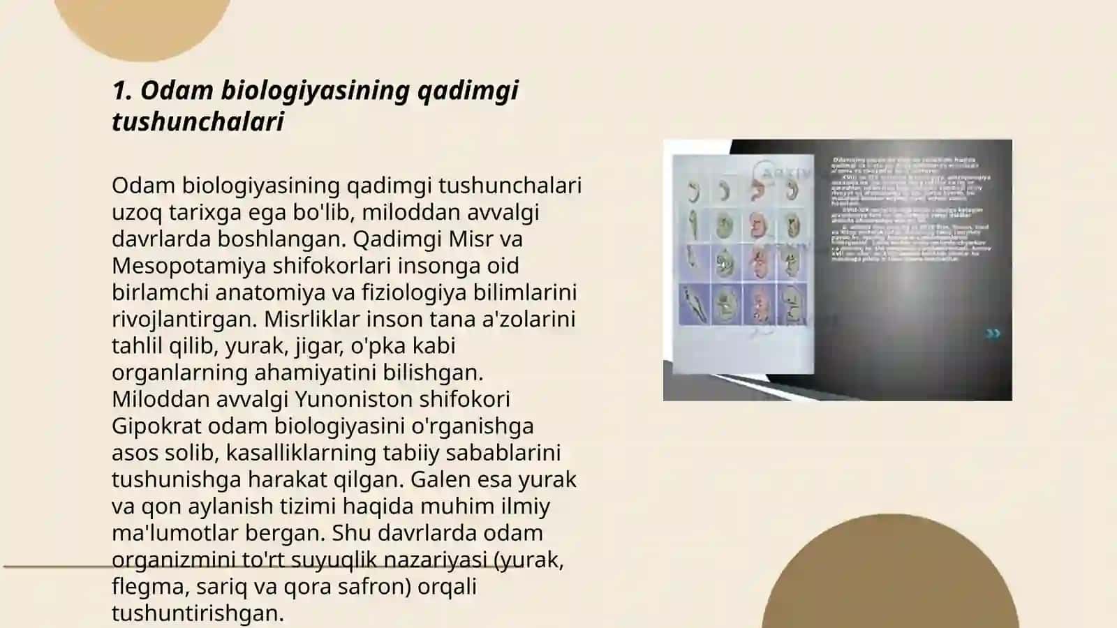 Odam biologiyasining qadimgi tushunchalari 3