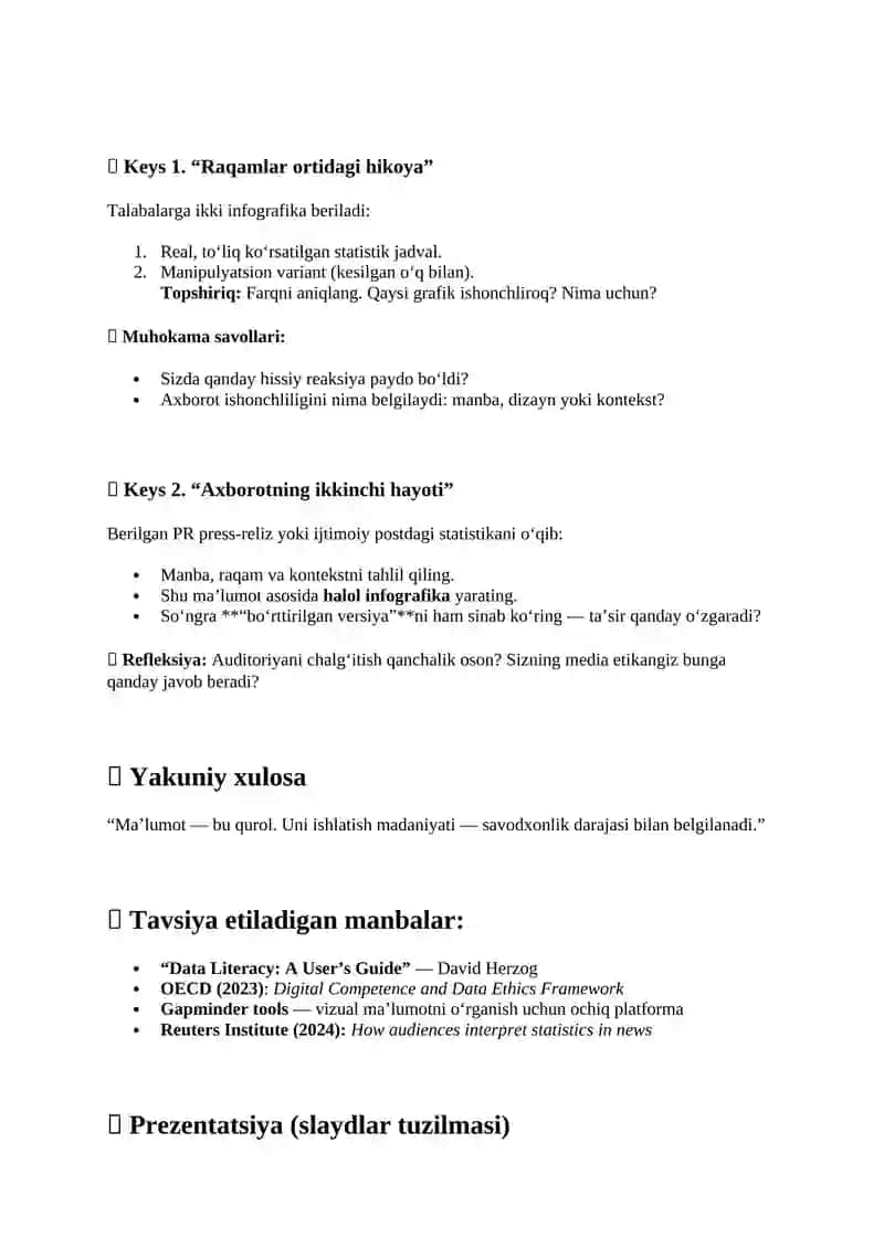 Ma’ruza 8: Ma’lumotlar savodxonligi (Data Literacy) 3