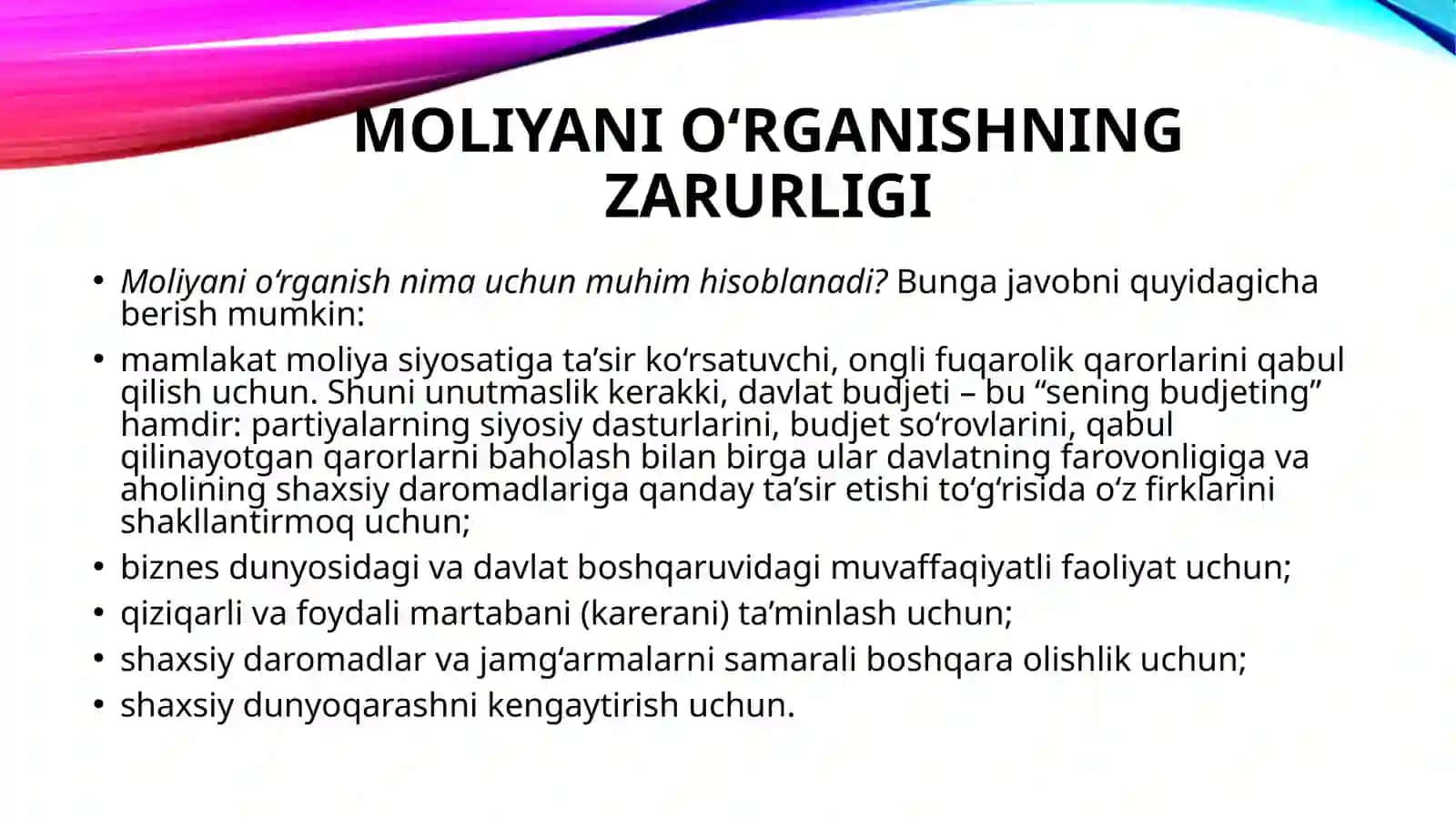 MOLIYANING MOHIYATI VAFUNKSIYALARI 3