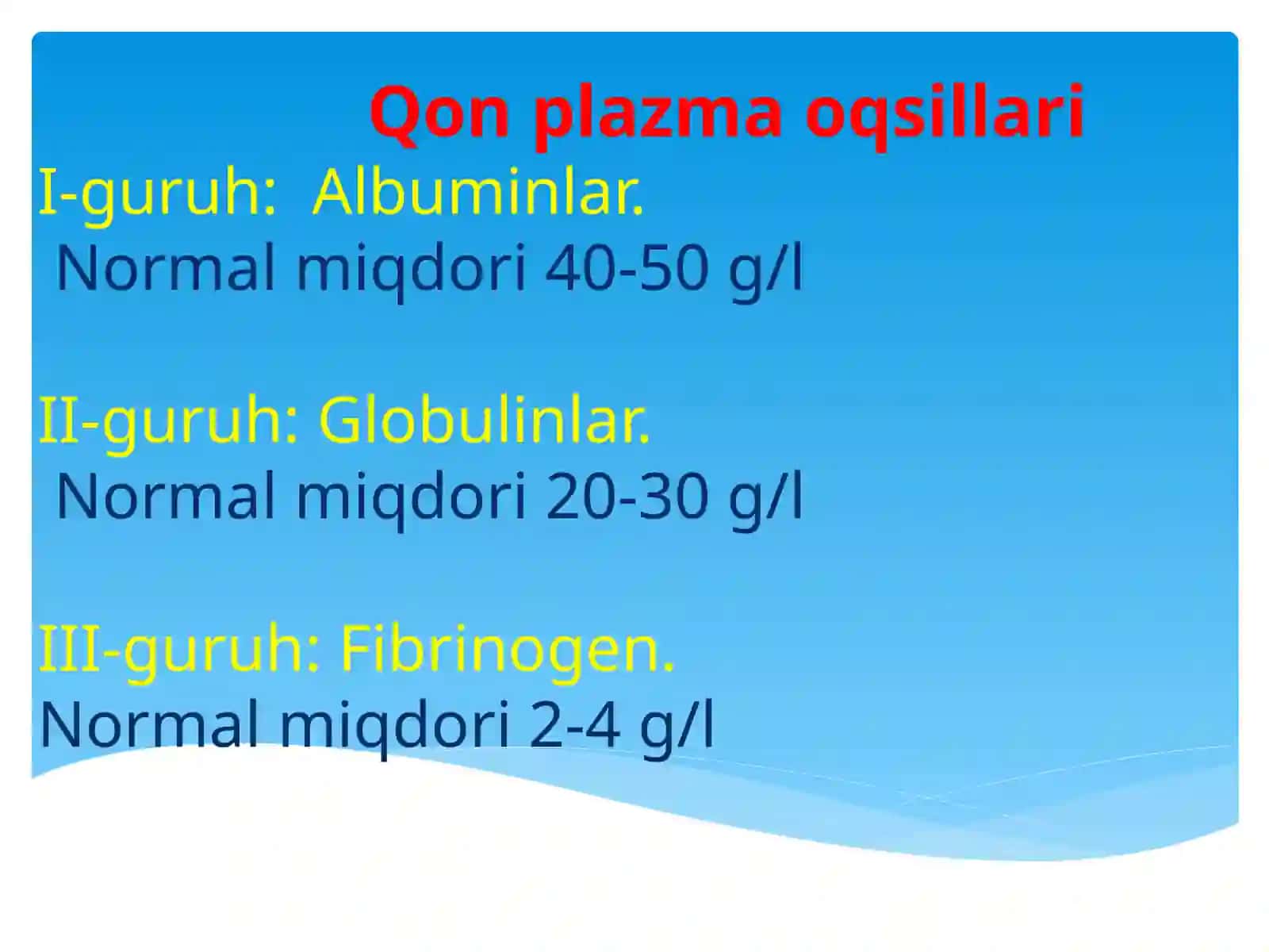 Qonning vazifalari va fizikkimyoviy xossalari Qonning ivish sistemasi va unda ishtirok etuvchi omillar 3