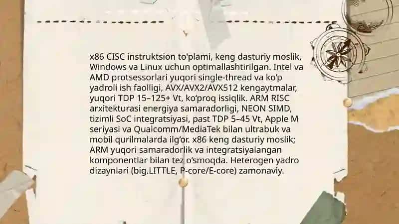 Zamonaviy protsessor arxitekturasi: x86 vs ARM 3