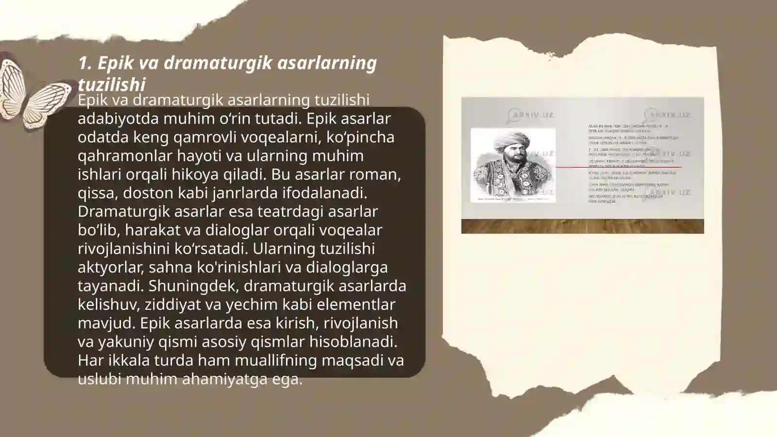 Epik va dramaturgik asarlar kompozitsiyasi 3