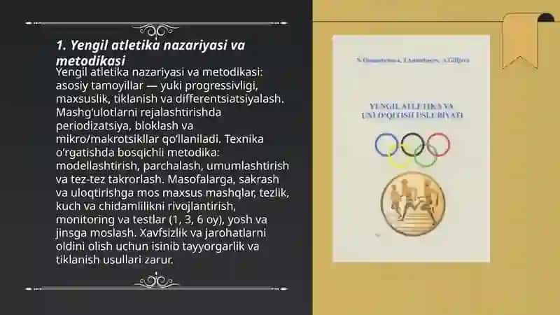 Yengil atletika bilan shug'illantirish va uni o'rgatish asoslari 3