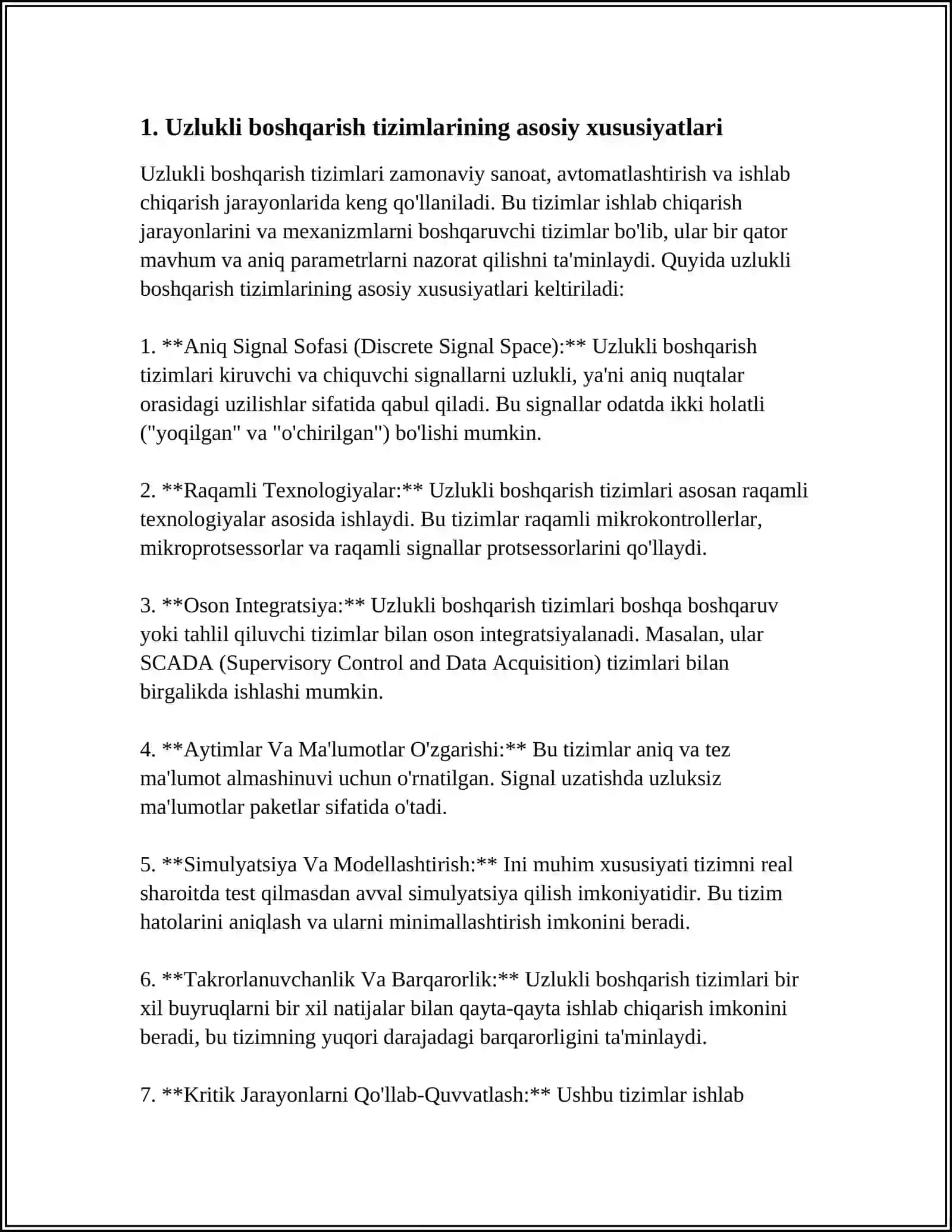 Uzlukli va uzluksiz boshqarish tizimlarini strukturasini o'zgartirish qoidalari 3