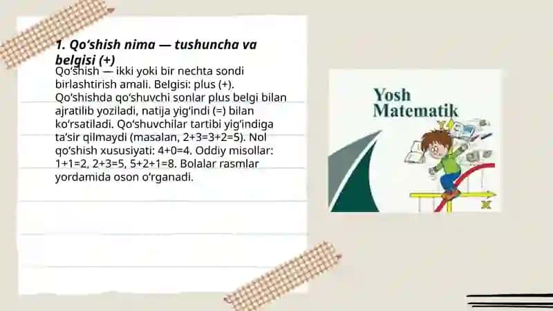 Qoʻshish va Ayrish boʻyicha tushuncha 3