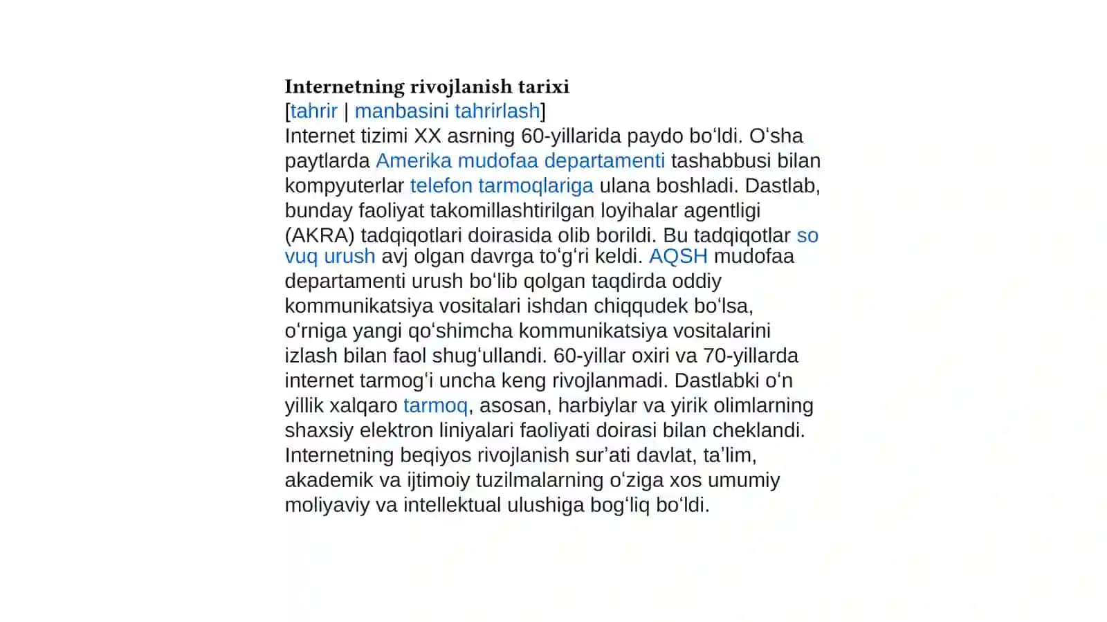 Internet tarmogʻining tuzilishi 3