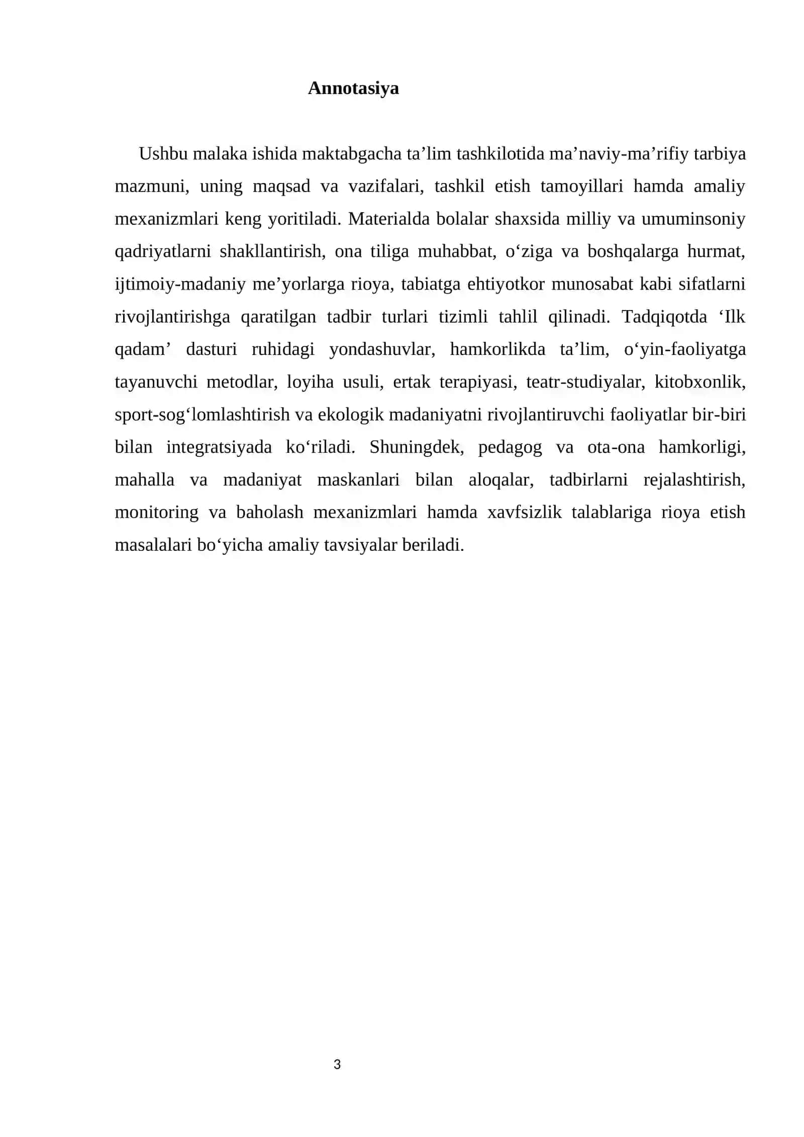 MAKTABGACHA TA'LIM TASHKILOTLARI DIREKTOR VA MUTAXASSISLARINI QAYTA TAYYORLASH VA ULARNING MALAKASINI OSHIRISH INSTITUTI 3