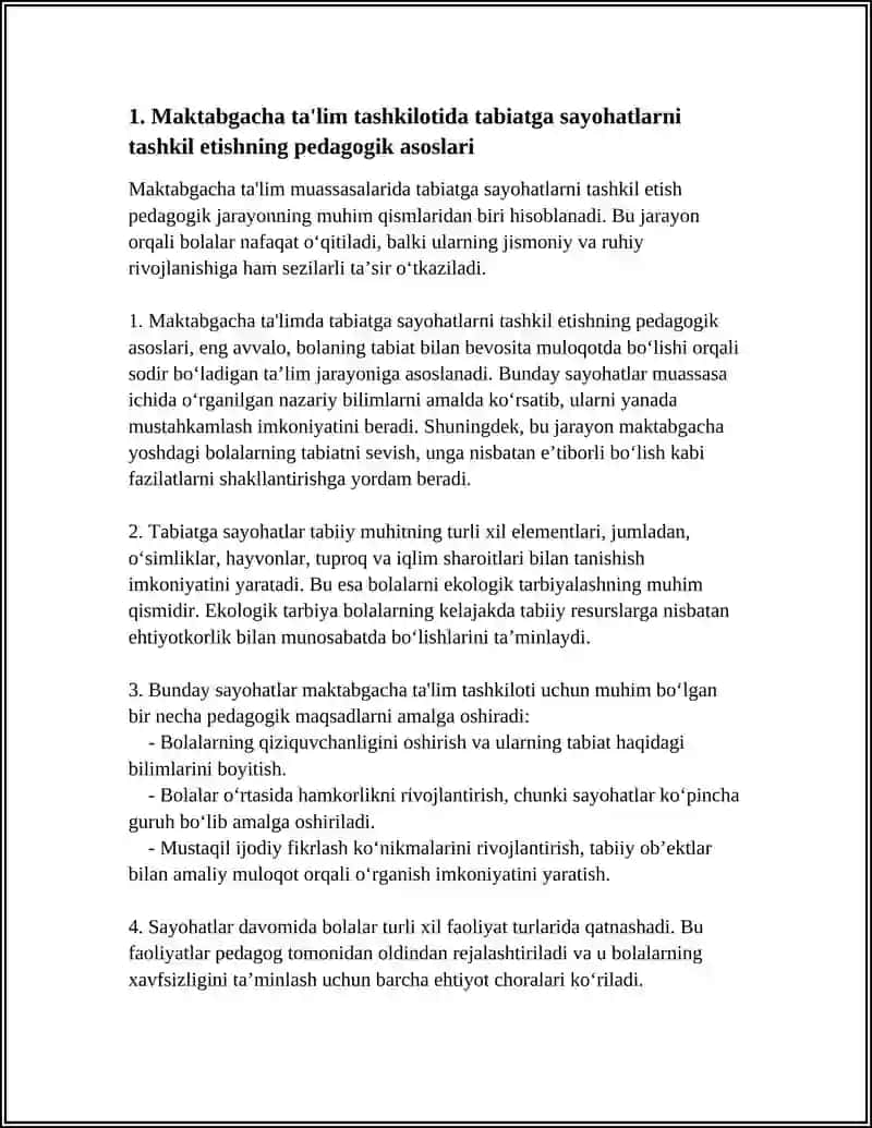 MAKTABGACHA TA’LIM TASHKILOTIDA TABIATGA SAYOHATLARNI TASHKIL ETISH TEXNOLOGIYASI 3