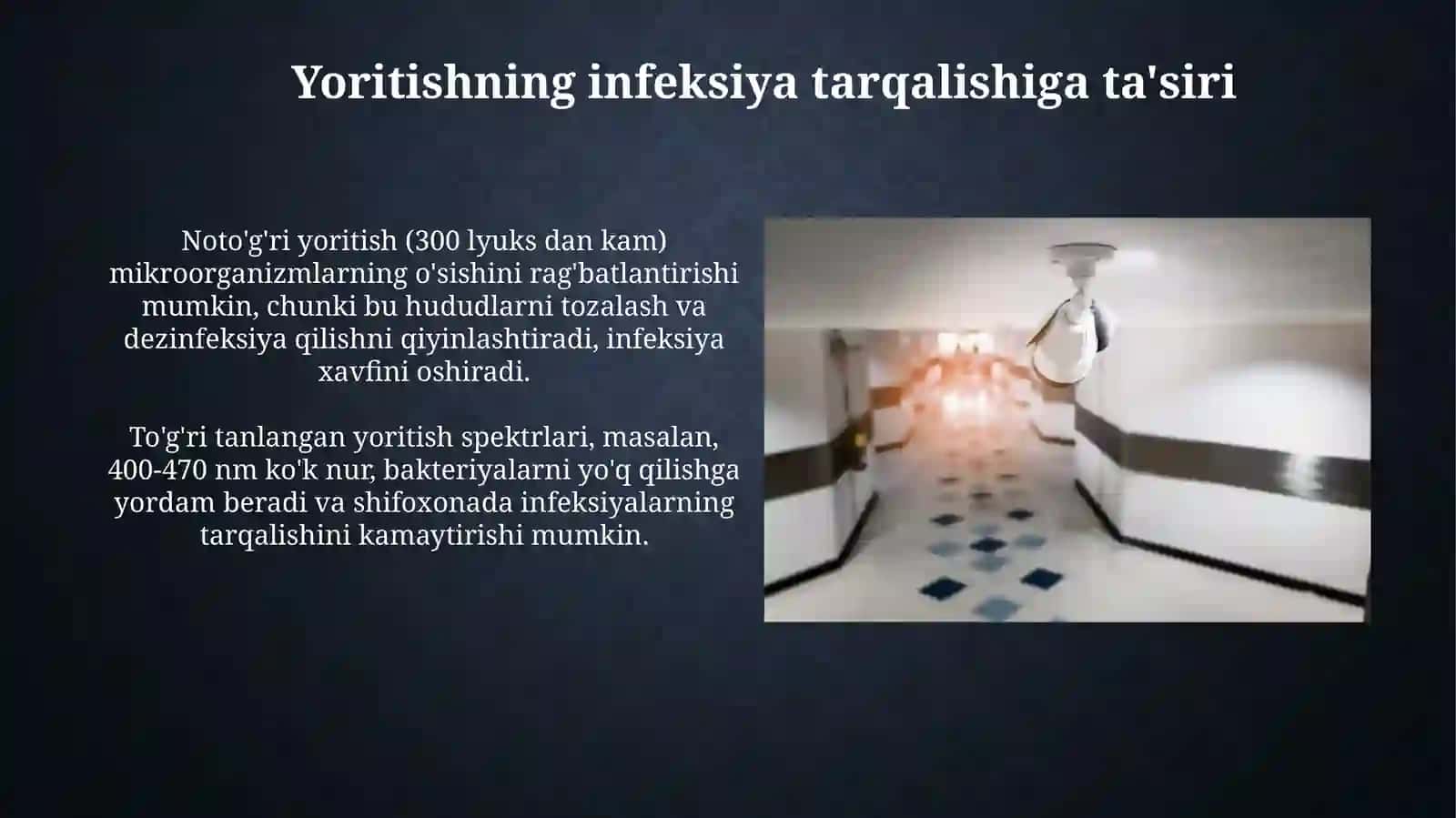 Kasalxonalar yoritilganligining gigiyenasi 3