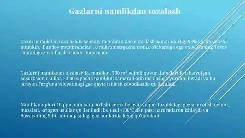 Gaz tozalash texnologiyalari 3