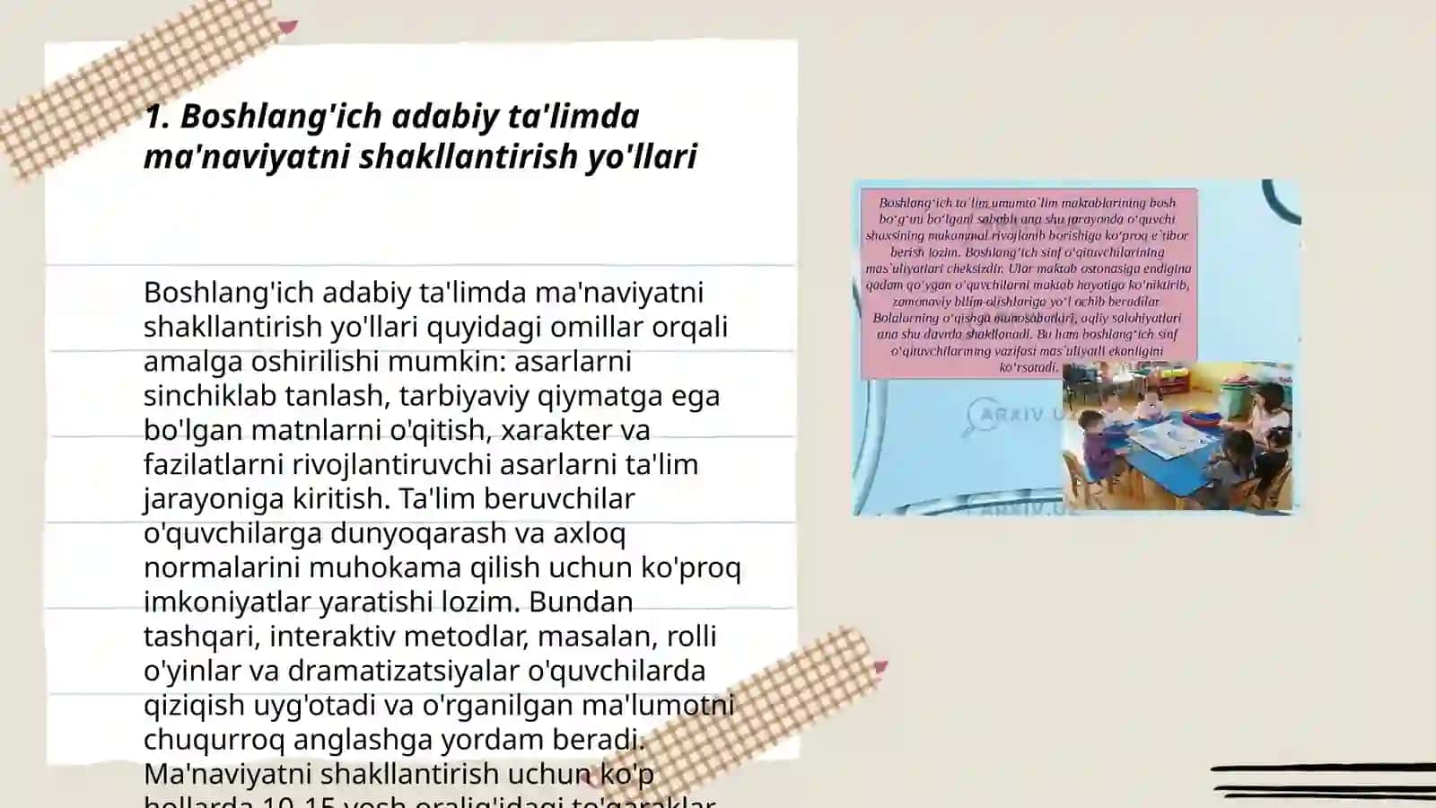 Boshlang'ich adabiy ta'limda o'quvchi ma'naviyatini kamol toptirishda muammoli va modulli ta'lim texnologiyasining ahamiyati 3