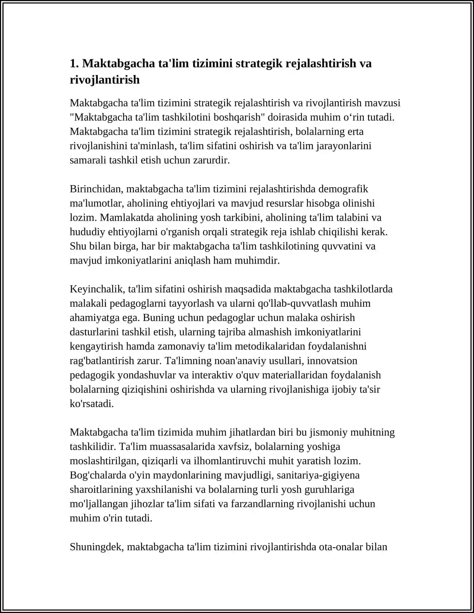 Maktabgacha ta'lim tashkilotini boshqarish 3