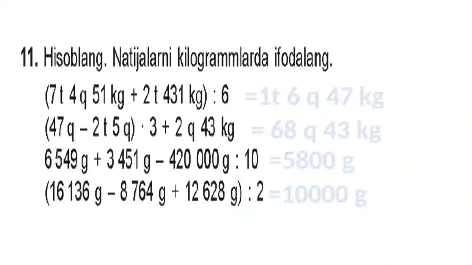 4-sinf matematika Amaliy masalalar mavzusi 3