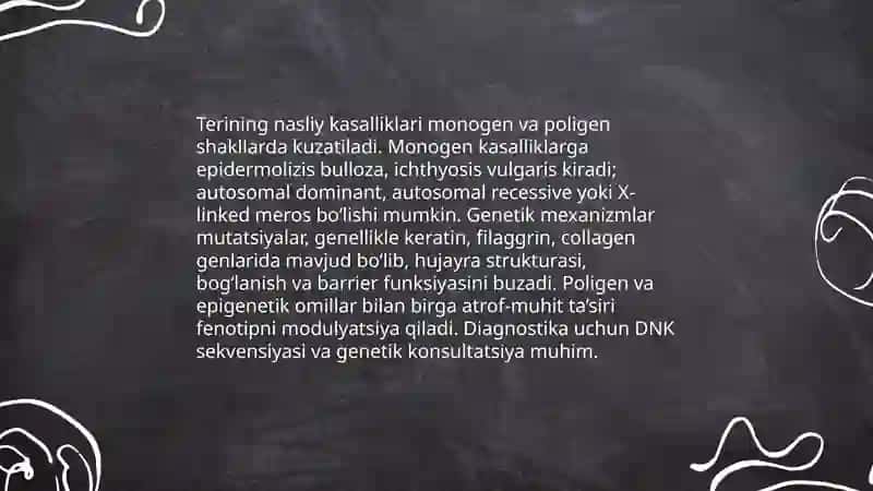 Terining (dermatozlar) nasliy kasalliklari, Qandsiz diabet kasalligi 3