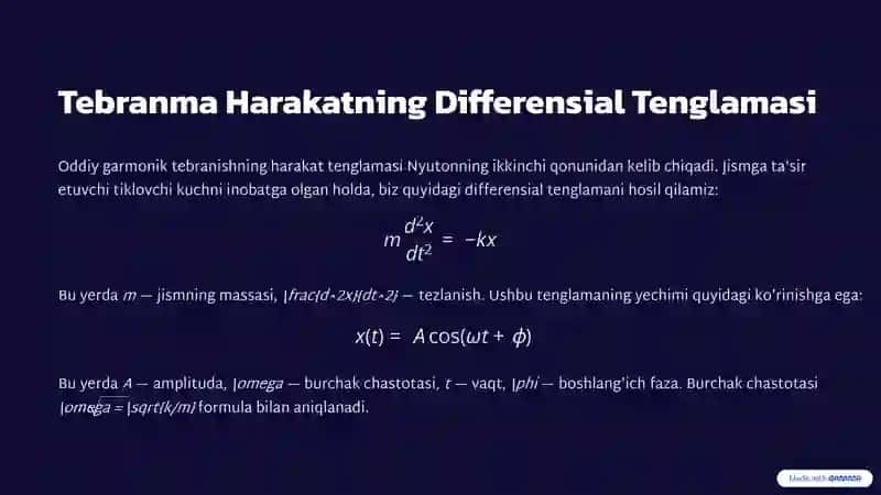 Tebranma Harakat Qonunlari 3