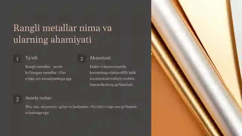 Ranglimetallar: rux va mis ishlab chiqarish texnologiyalari 3