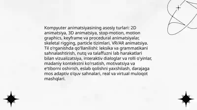 Kompyuter animatsiya usullar va ularni til o'rganishdagi ijobiy ta'siri 3