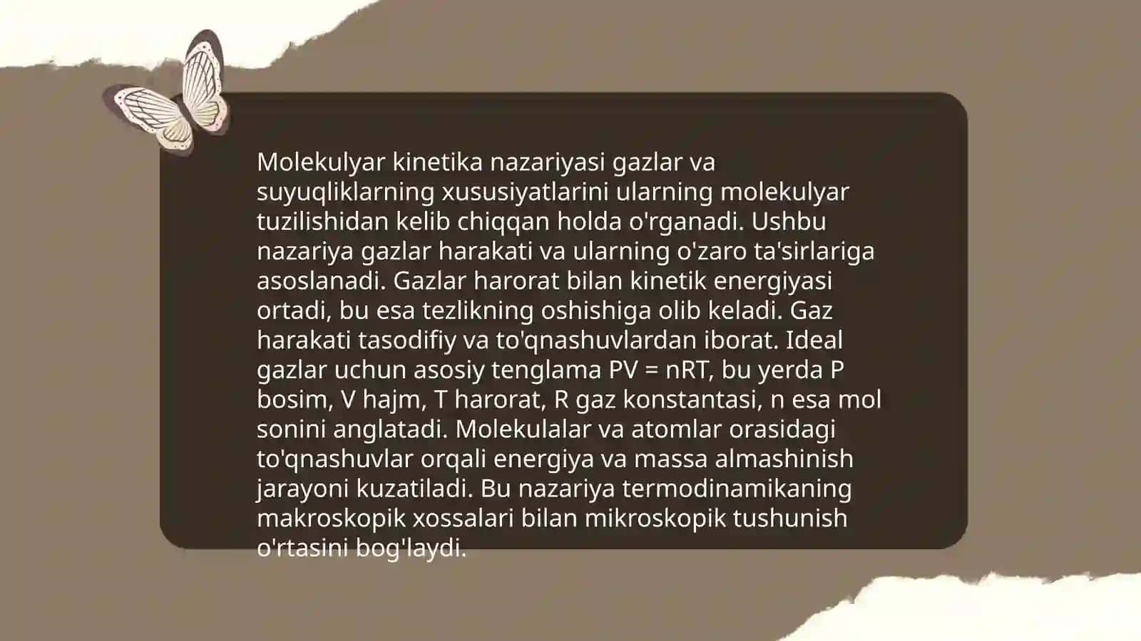 Molekulyar fizikaga oid masalalar va ularni yechish metodikasi 3