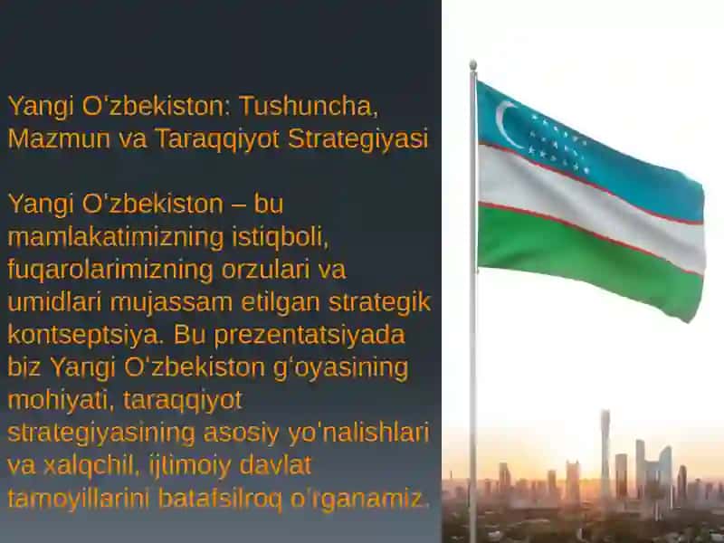 ”Yangi O’zbekiston” tushunchasi va uning mazmun mohiyati. Yangi O’zbekiston Taraqqiyot strategiyasining asosiy mazmuni. O’zbekiston-xalqchil, ijtimoiy davlat g’oyasining mohiyati 3